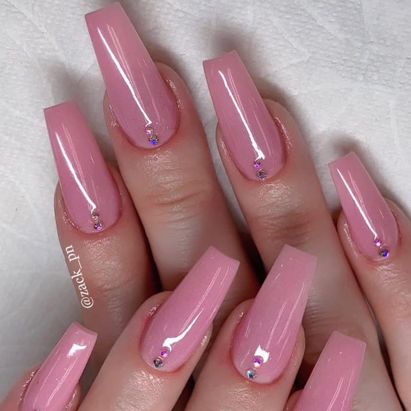 All Pink Coffin Nails