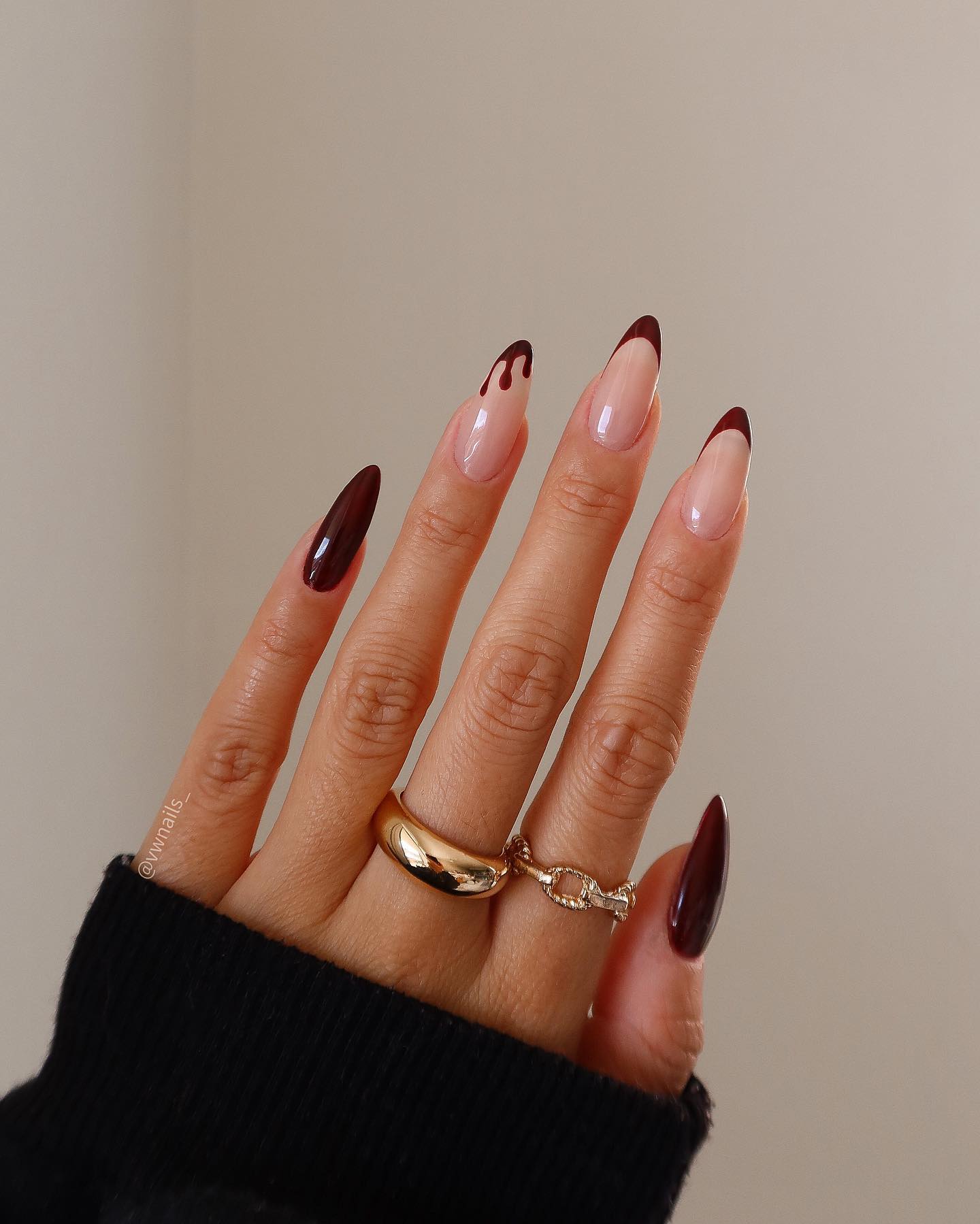 Chic Red Blood Drip Manicure