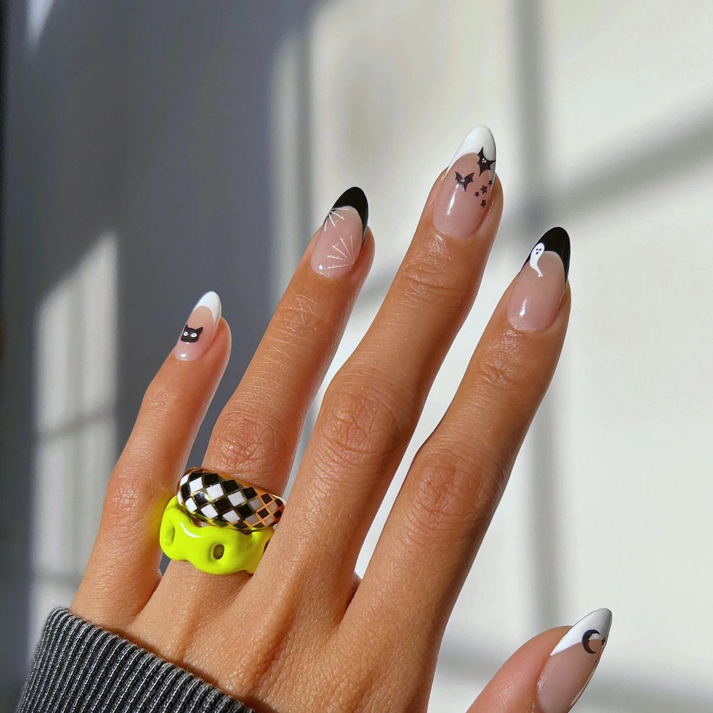 Cute French Tip Halloween Nails