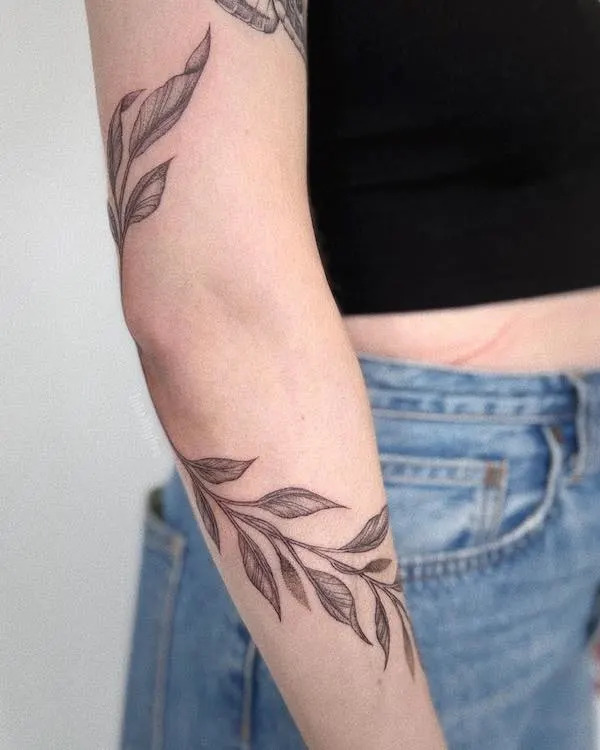 Floral Vine Forearm Tattoo