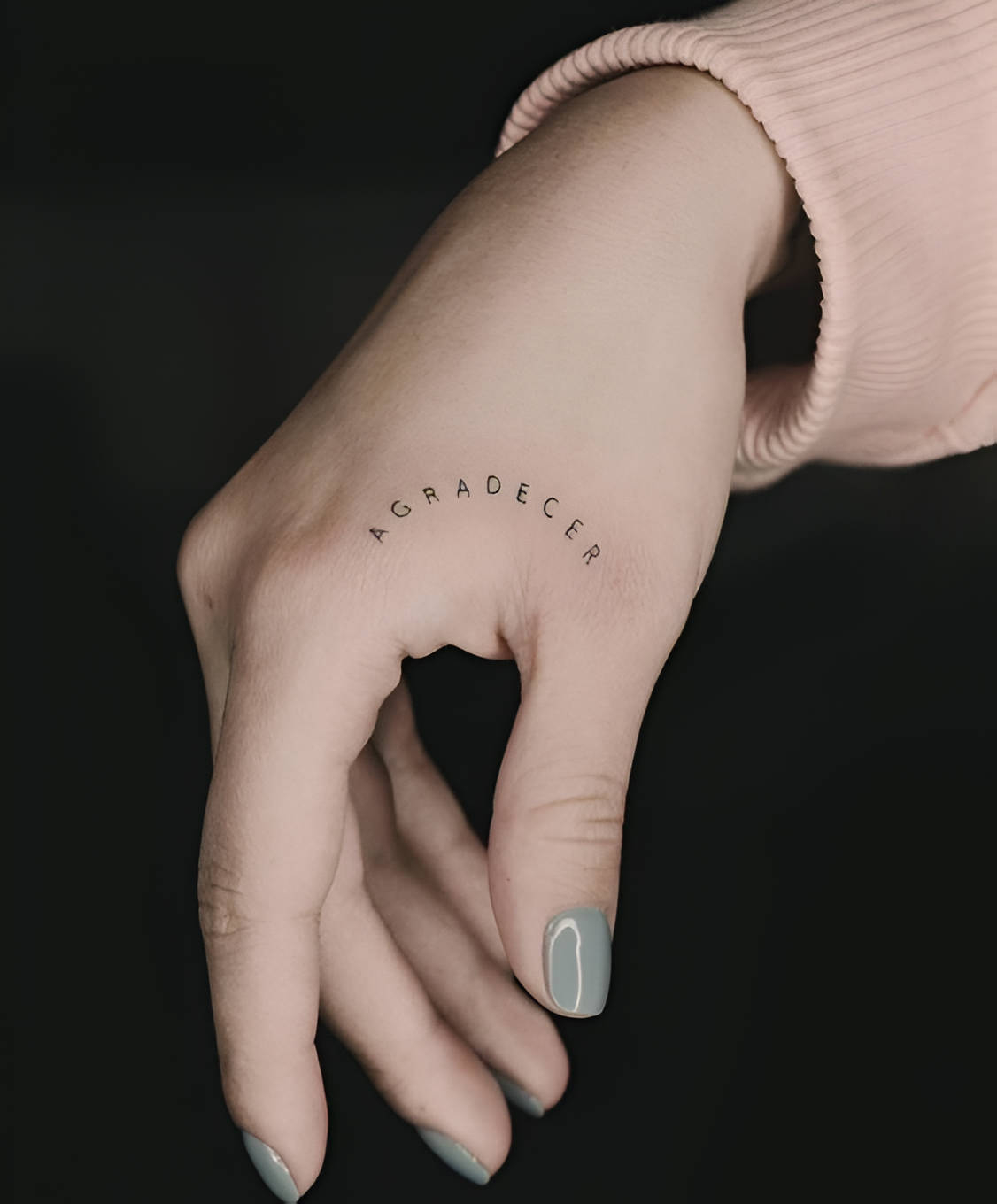 Hand Tattoo With Letter Design