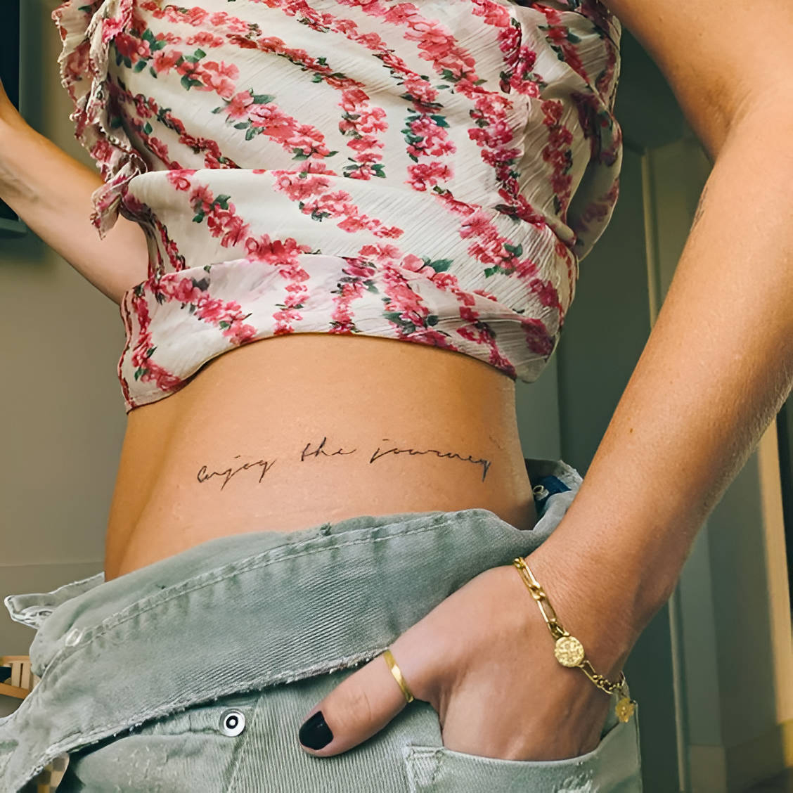 Hip Tattoo With Meaningful Quote