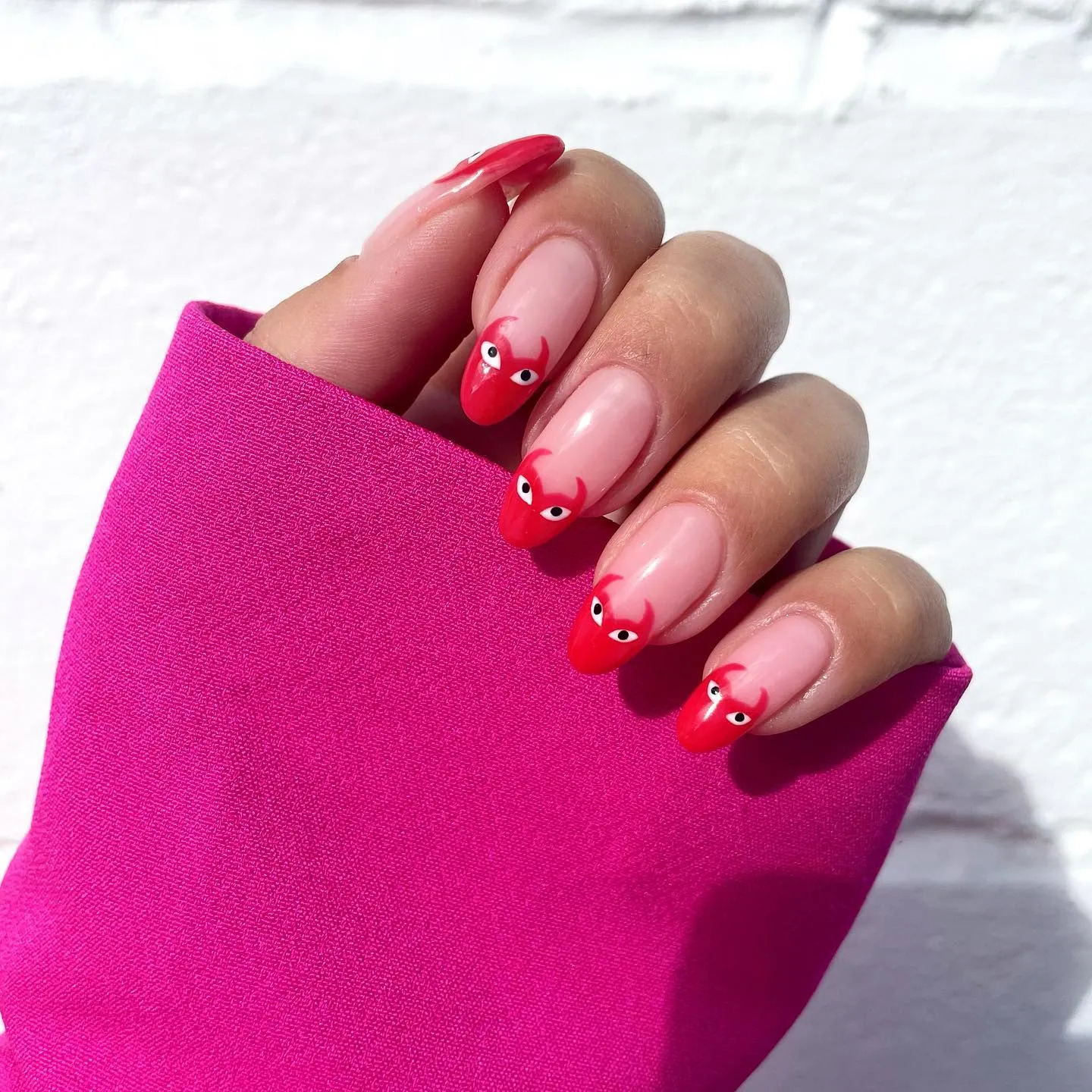 Hot Pink Devil Manicure