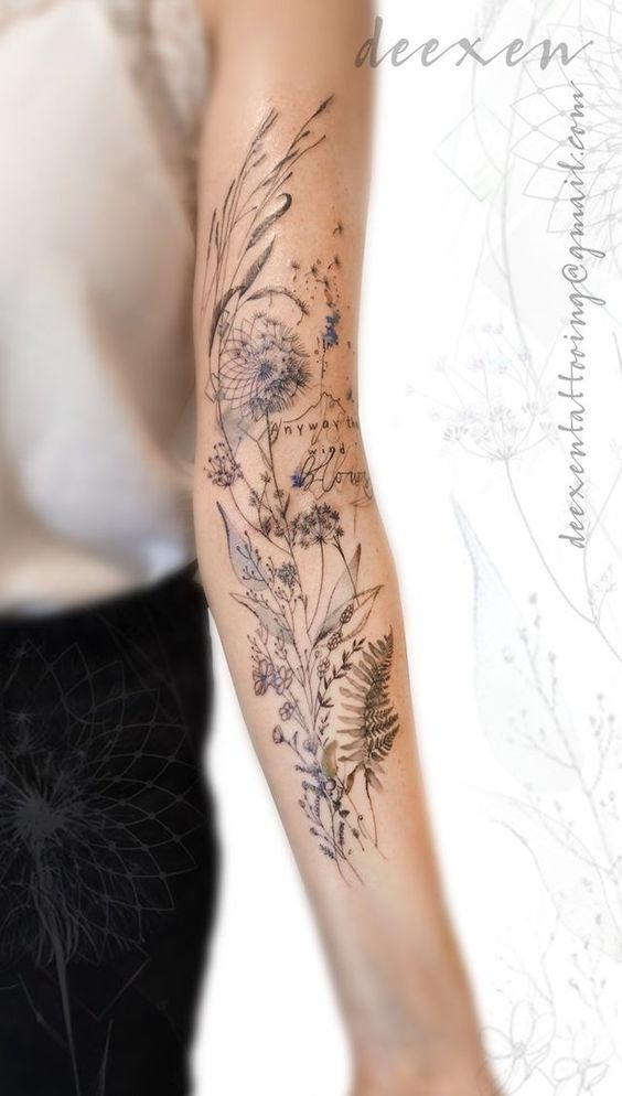 Intricate Floral Arm Tattoo Ideas For Women