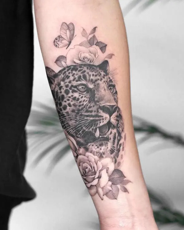 Leopard Forearm Tattoo