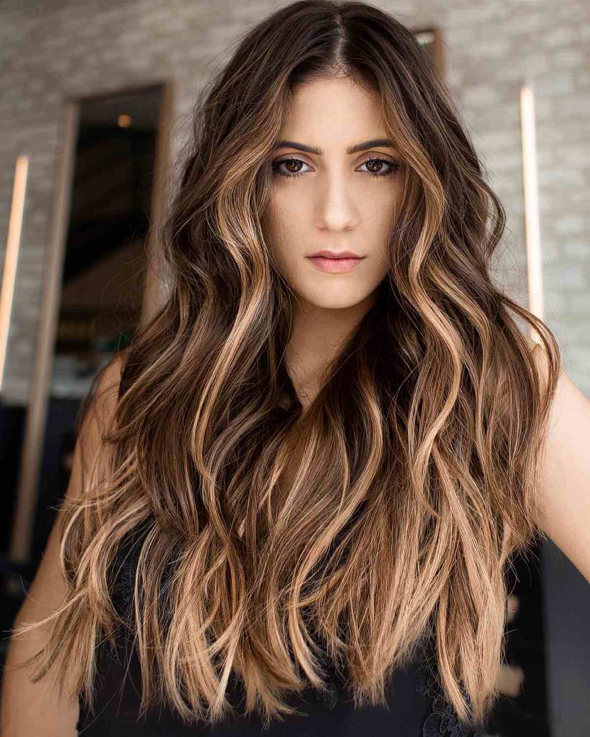 Long Layered Hair With Blonde Highlights