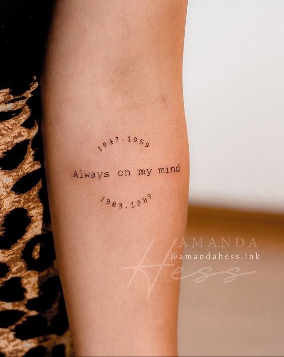 Meaningful Quote With Date Tattoo