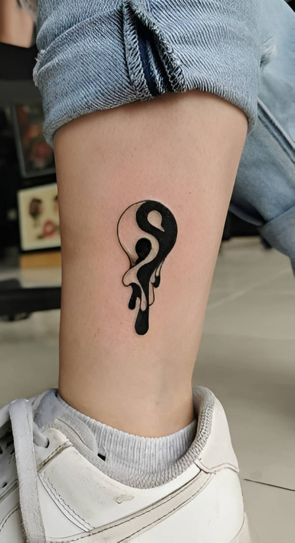 Melted Yin-Yang Tattoo