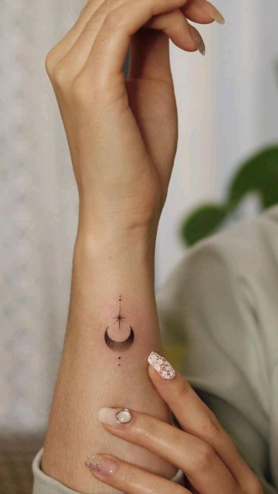 Mini Black Moon Tattoo
