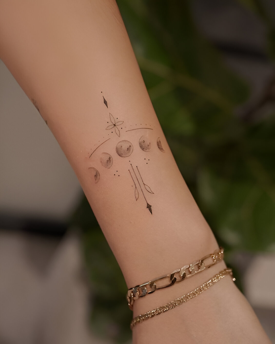 Moon Phase Wrist Tattoo