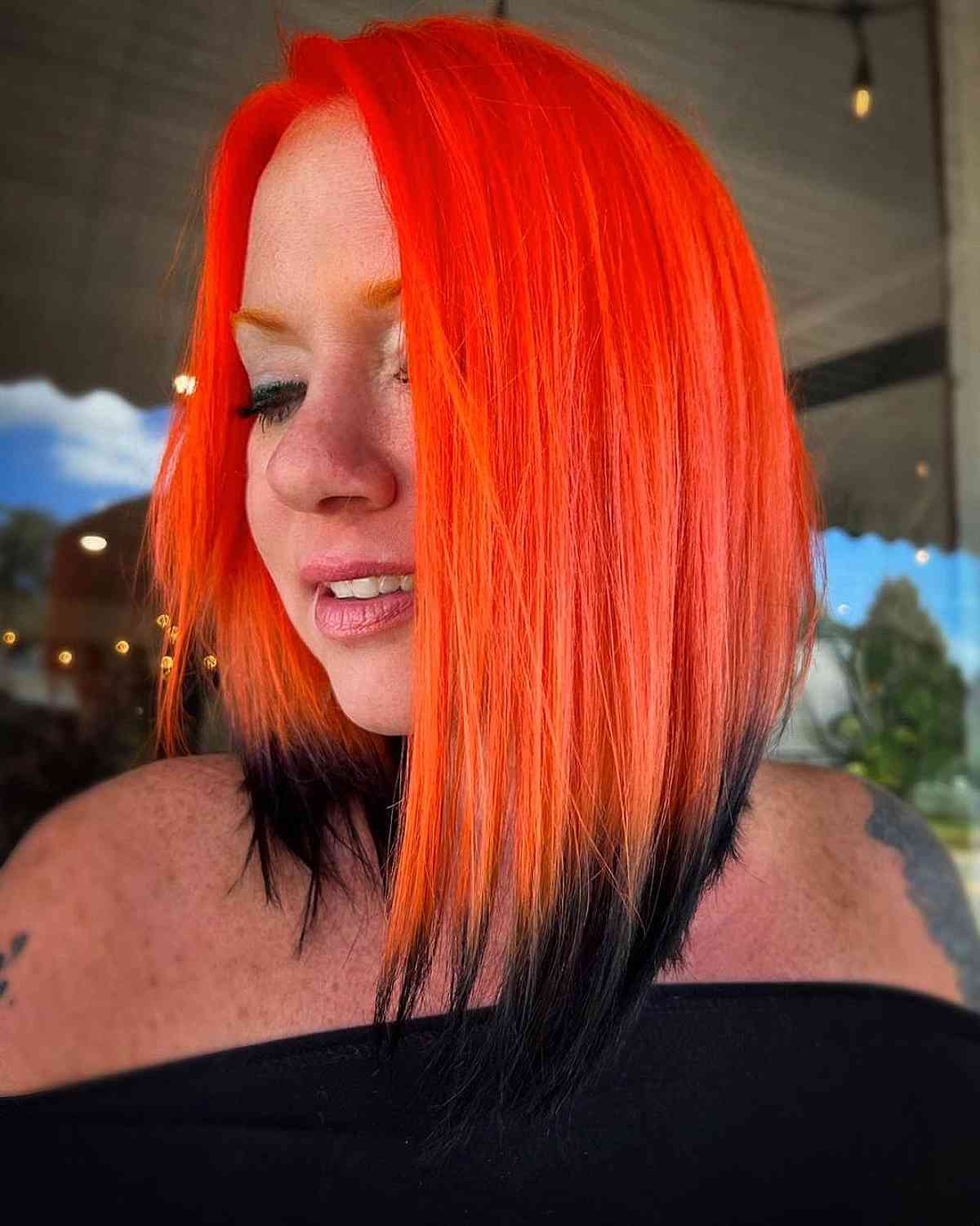 Orange Hairstyle With Black Tips