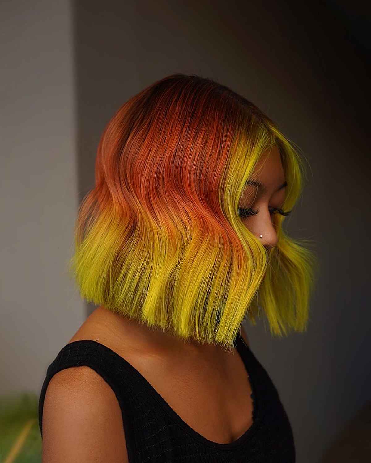 Orange Ombre With Neon Ends