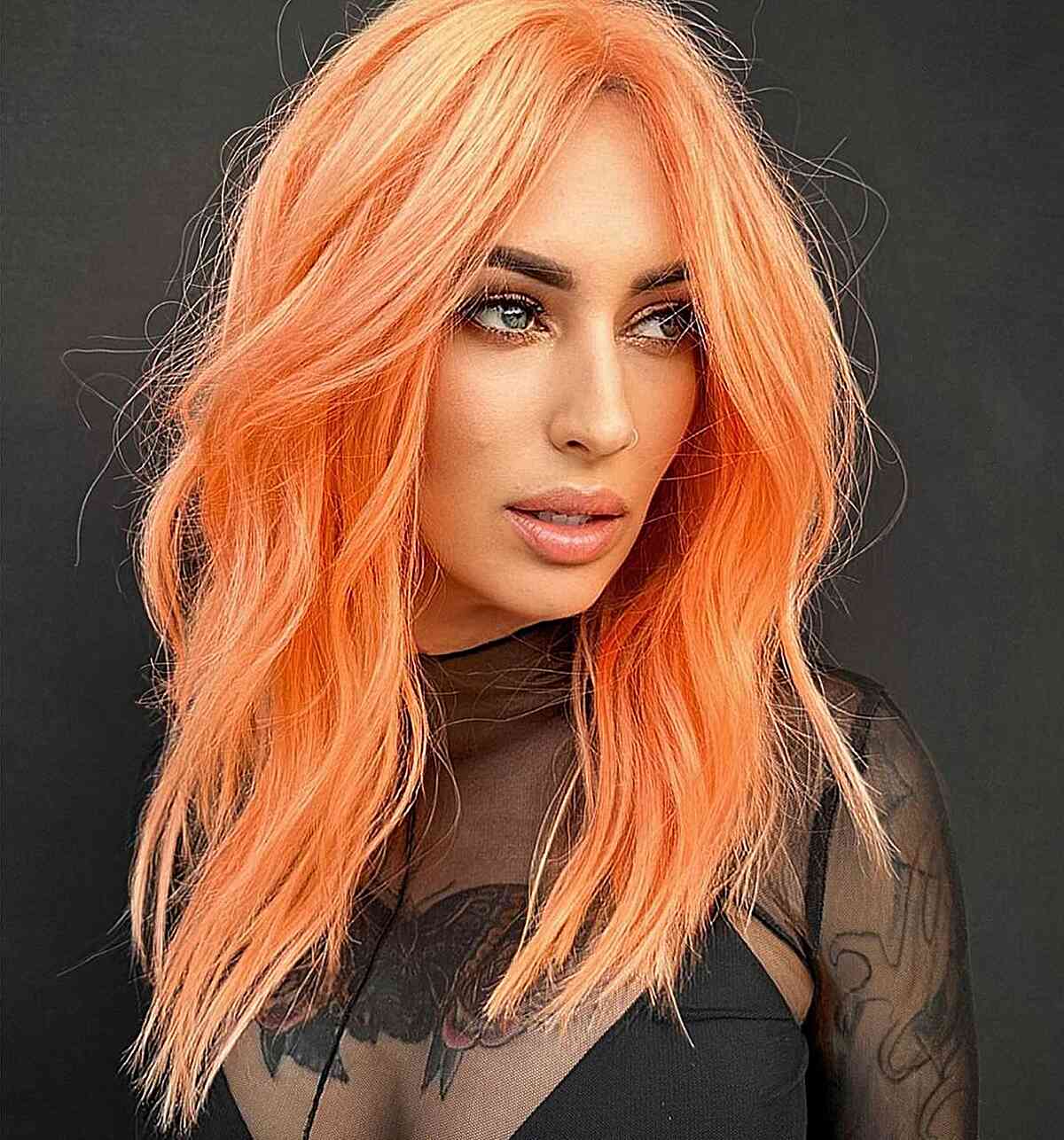 Peachy Orange Hair Color