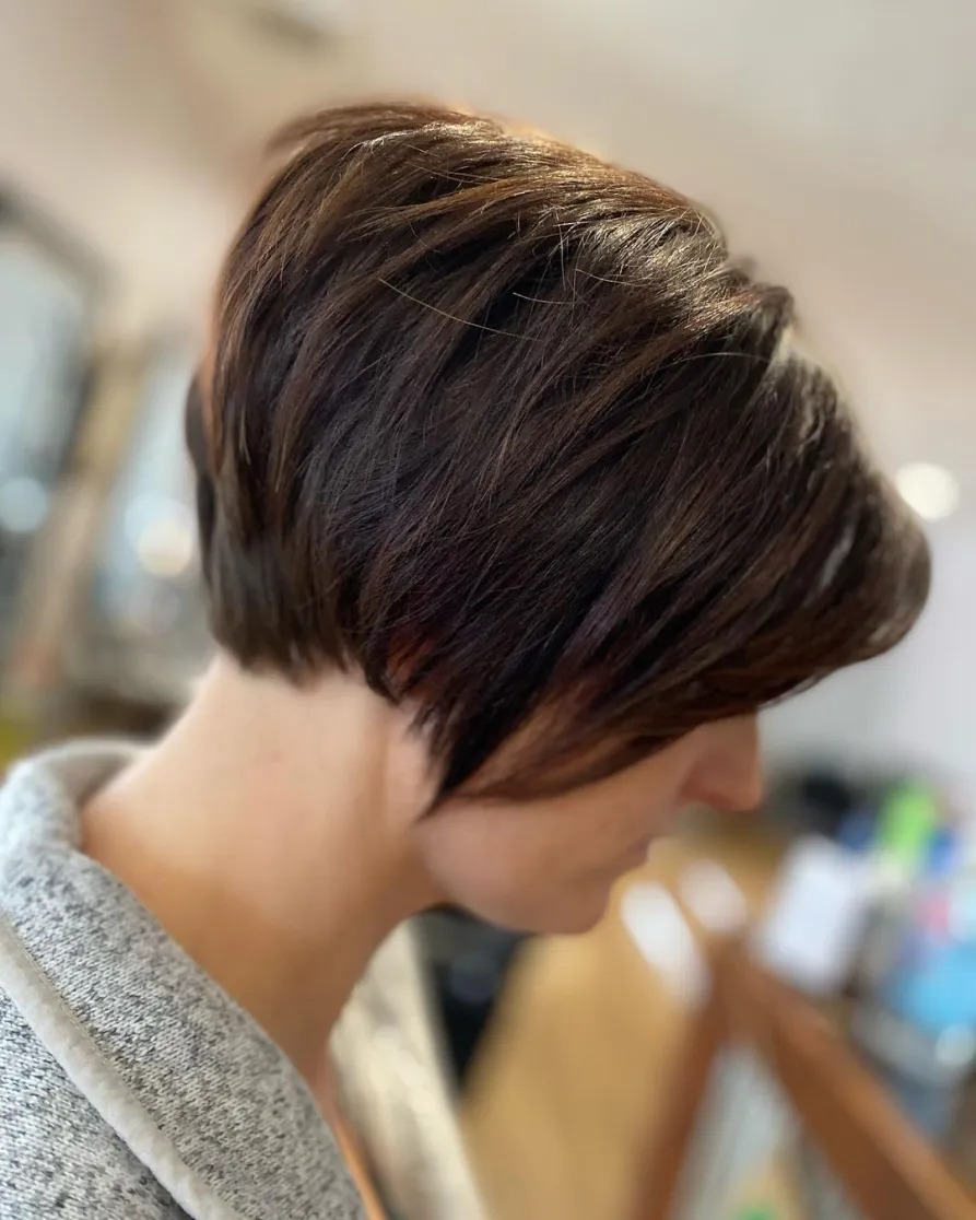 Stacked Long Pixie Hairstyle