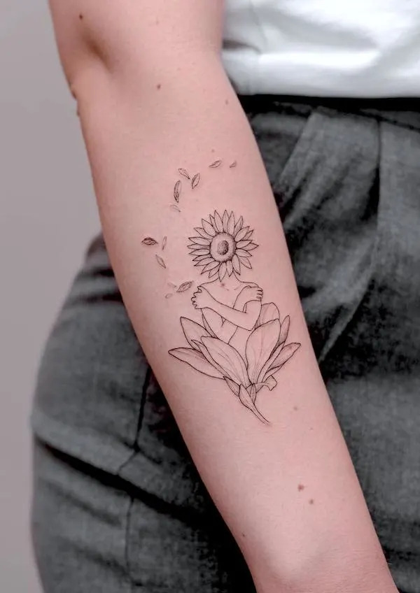 Sunflower Arm Tattoo Ideas For Women