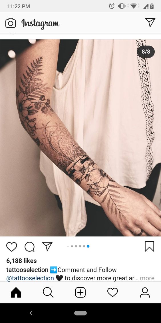 Tribal Flower Arm Tattoos