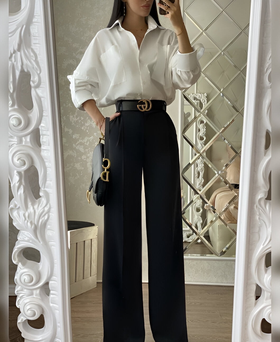 White Blouse And Trousers