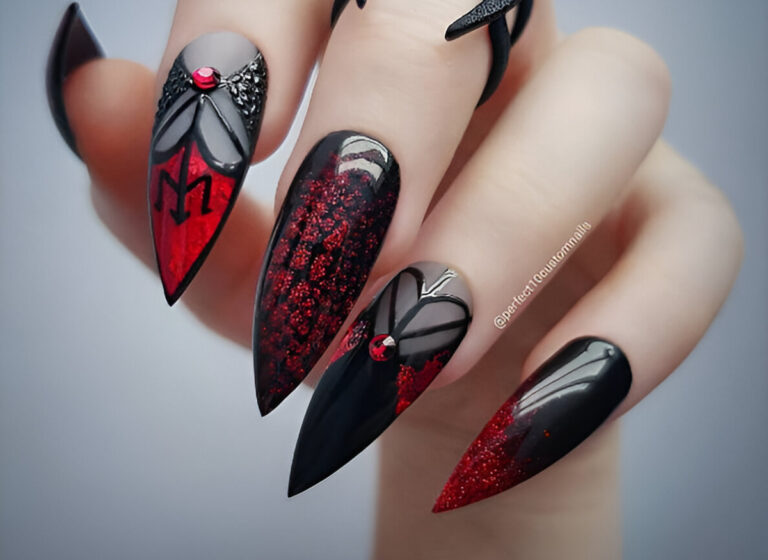 27 Gorgeous Black And Red Nail Designs To Copy In 2023 ASAP