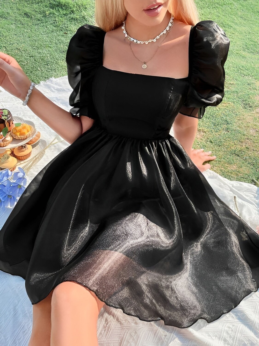 Baby Black Dress With Necklaces