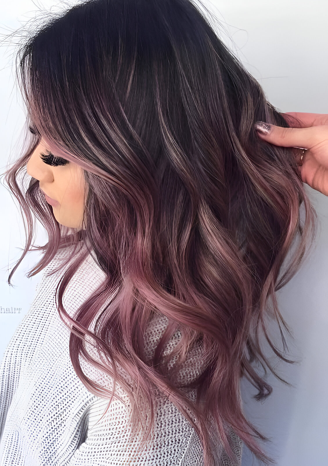 Balayage Pink Hair Color Idea