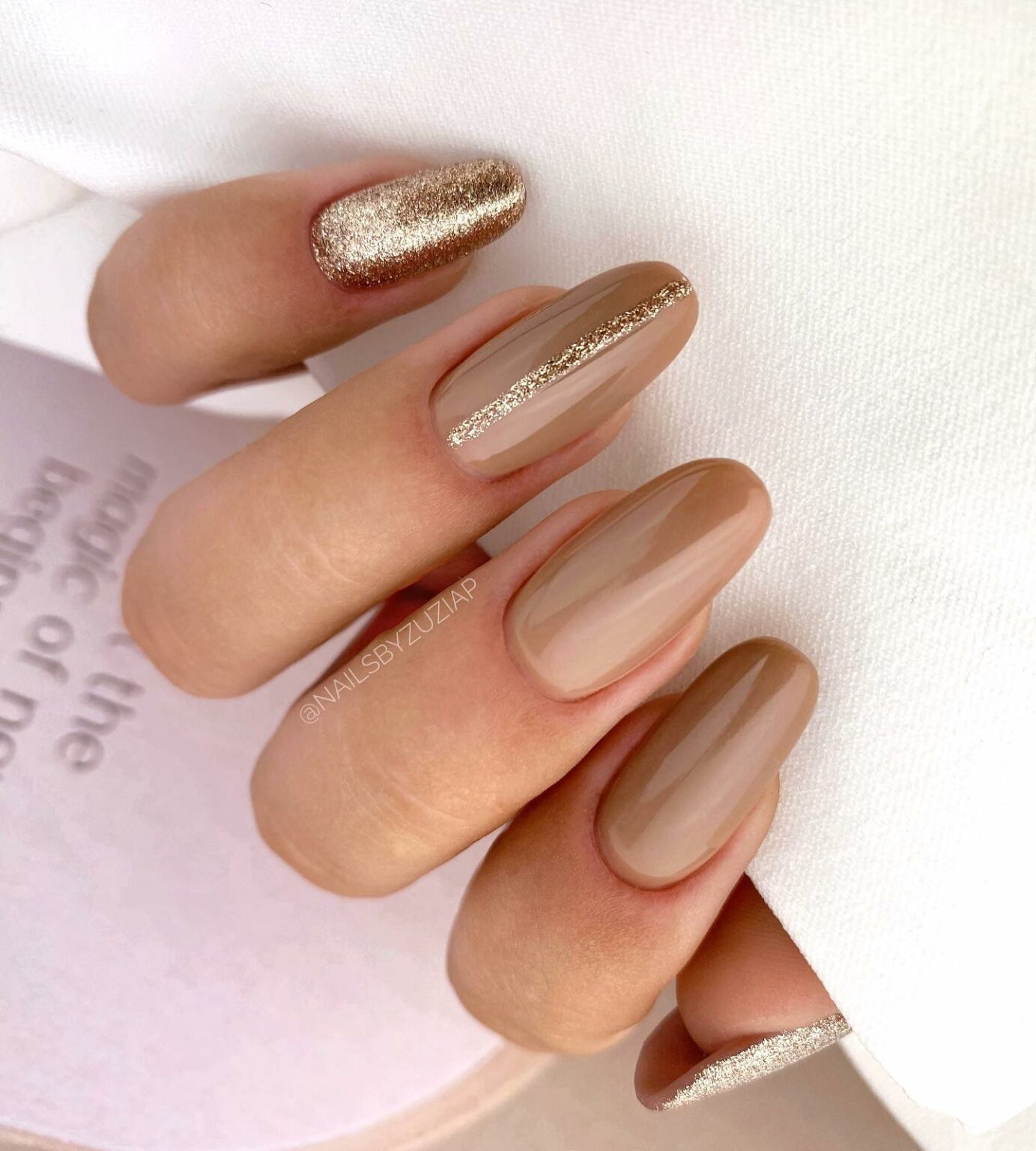 Nails With Gold Glitter
