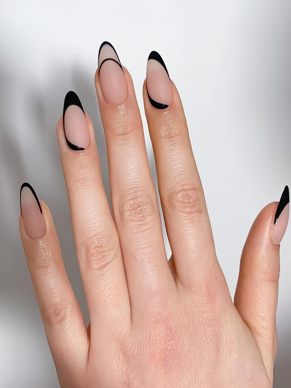 Black Acrylic Nail Ideas With Negative Space