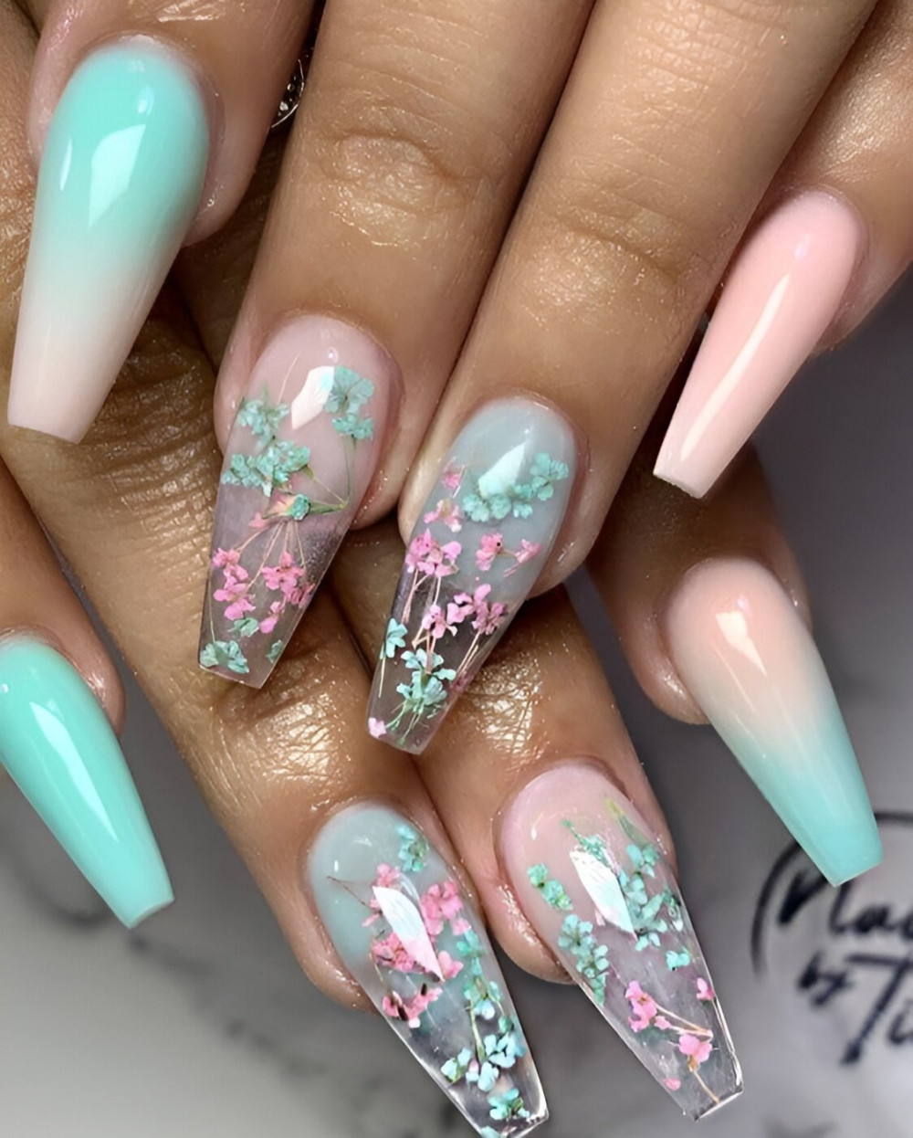 Blue And Pink Floral Delight