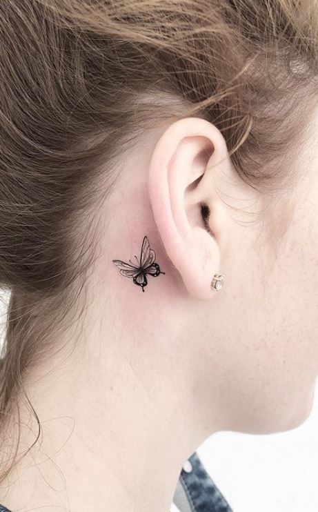 Butterfly Ear Tattoo