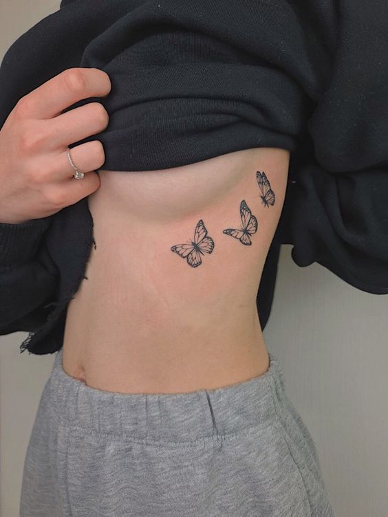 Butterfly Underboob Tattoo