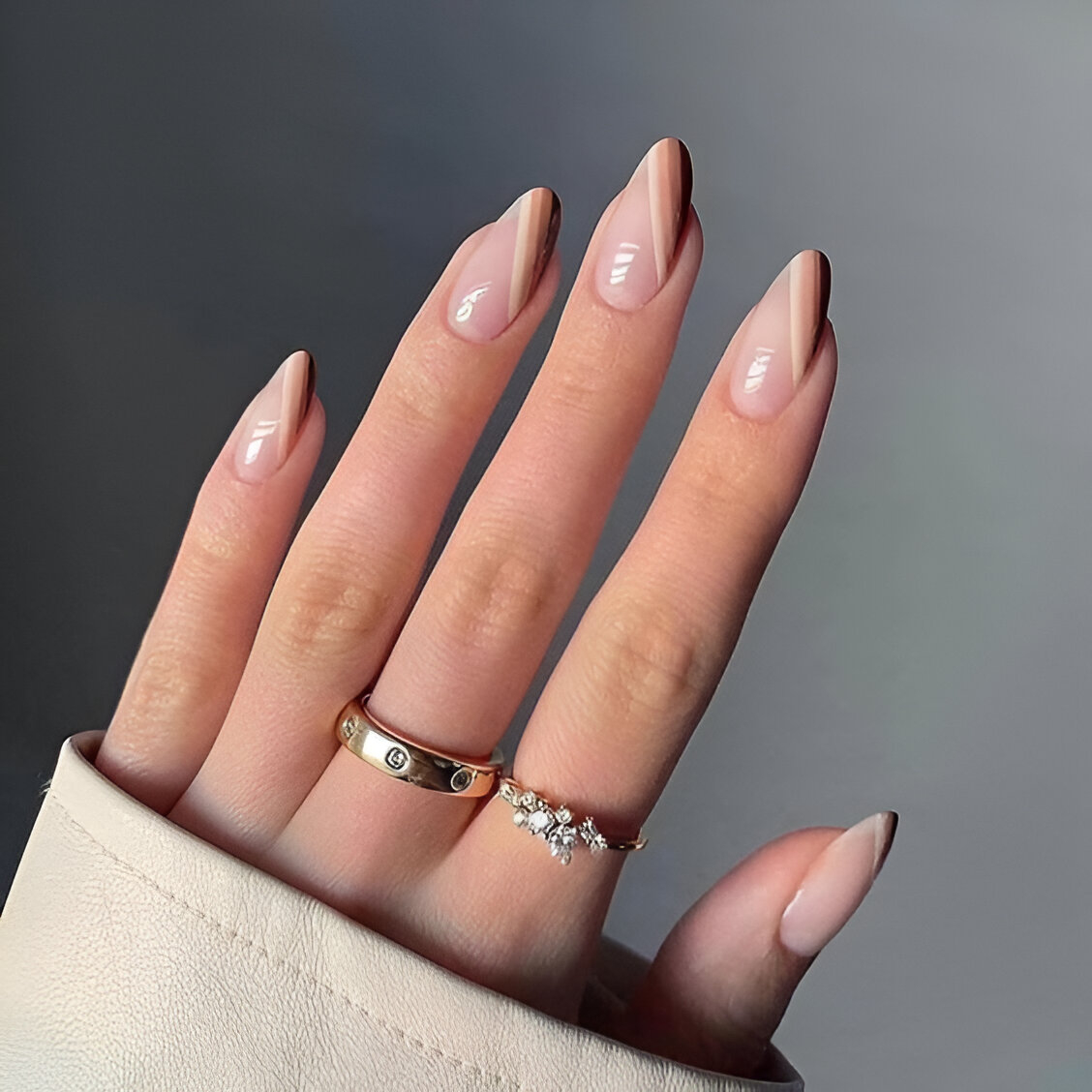 Chic Brown French Manicure