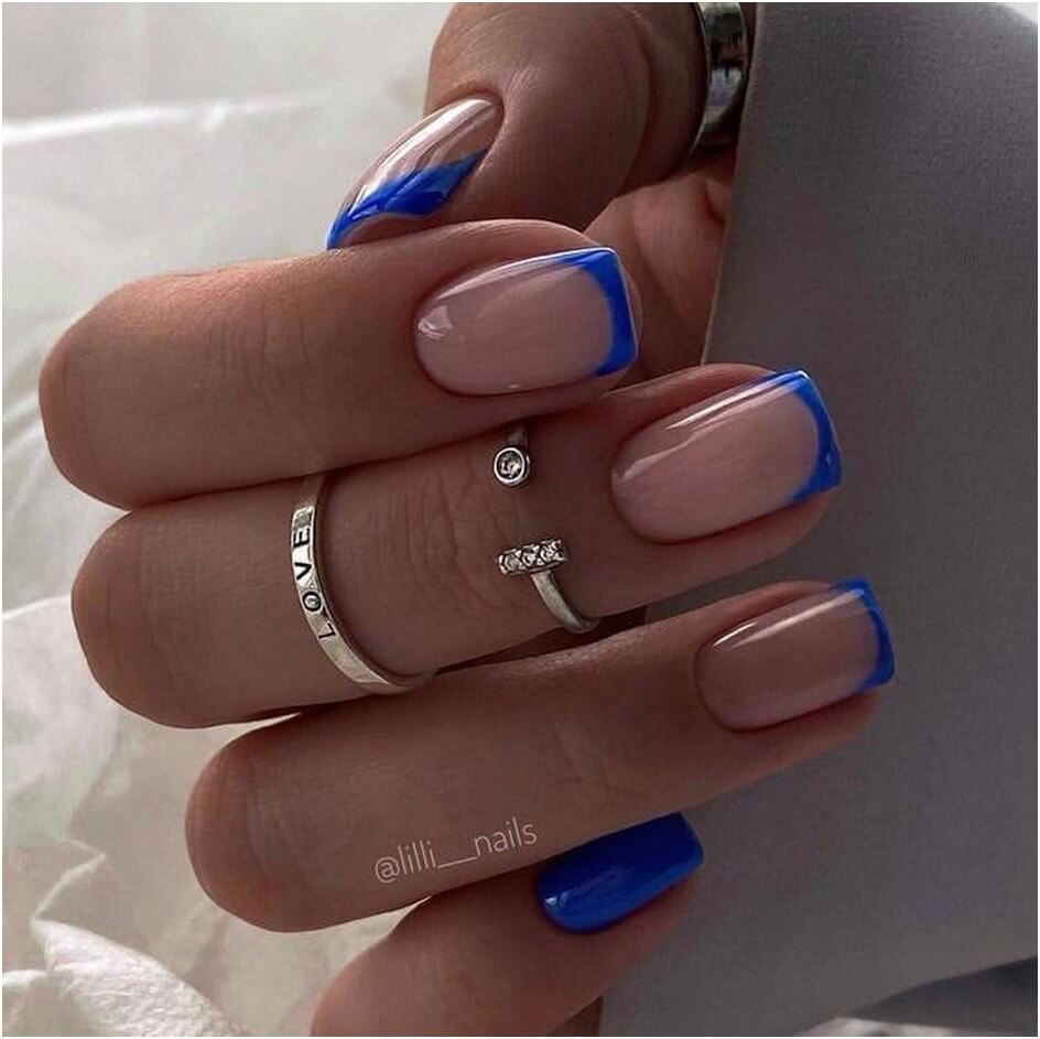 Classy Blue French Tips