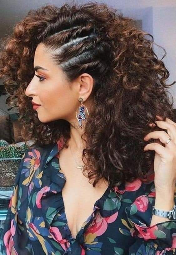 Curly Faux Undercut With Braids