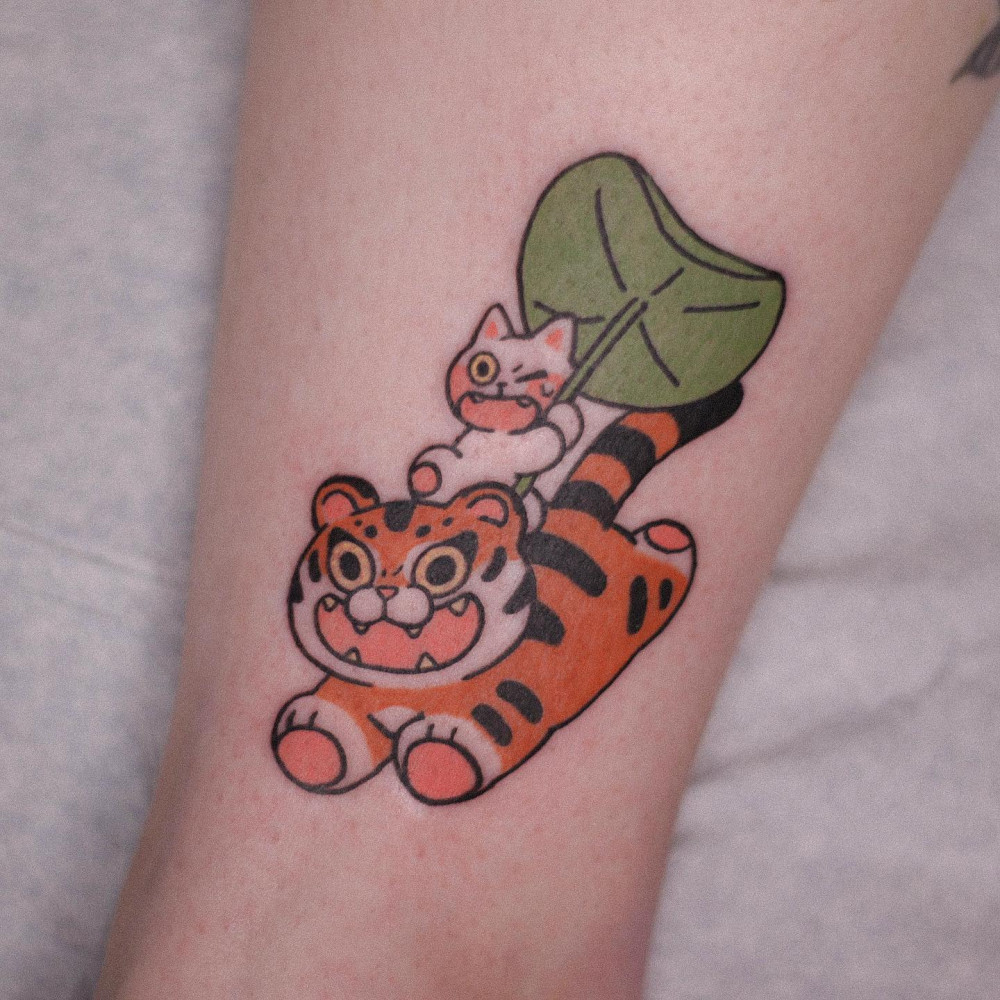 Cute Watercolor Cat Tattoos