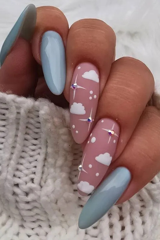 Dreamy Baby Blue Nails