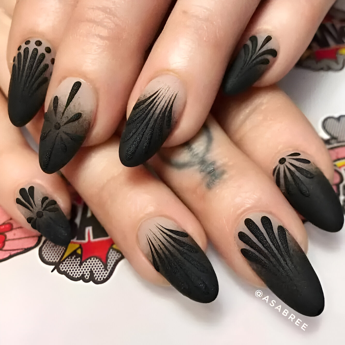 Fancy Black Manicure