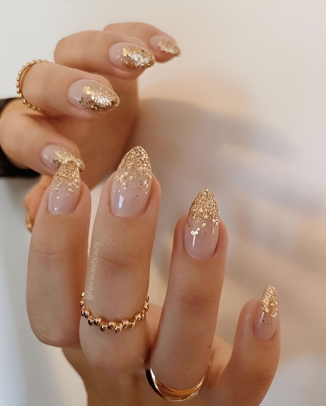 Fancy Gold French Manicure