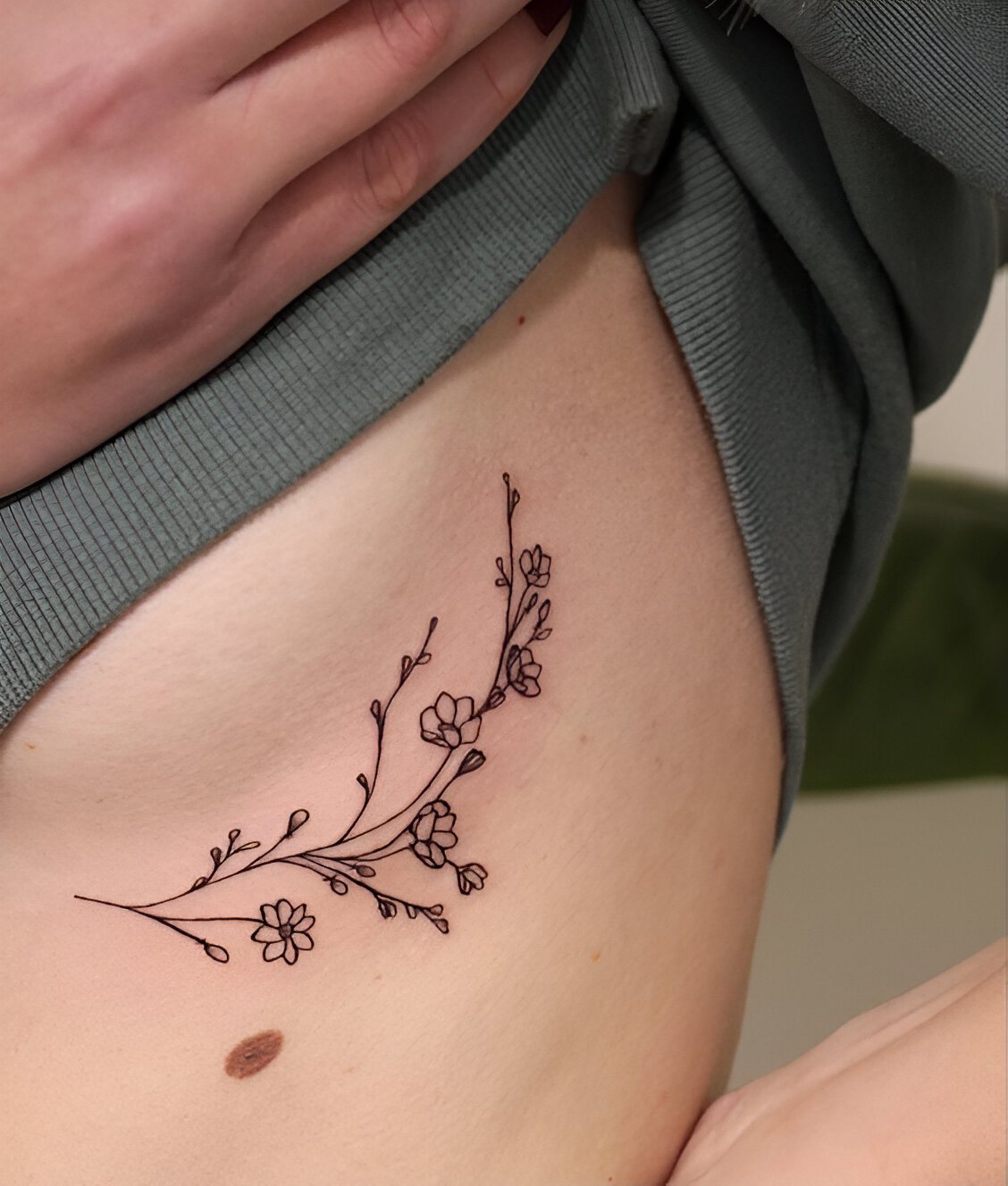 Floral Rib Tattoo