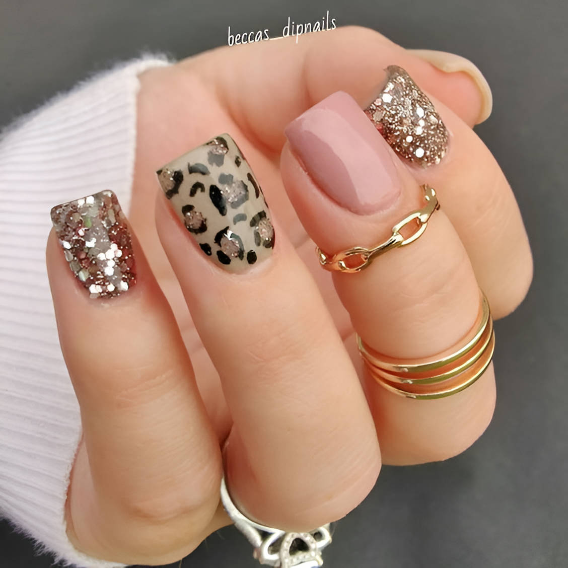 Glamorous Leopard Nails