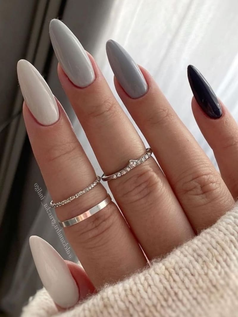 Grey Gradient Nails