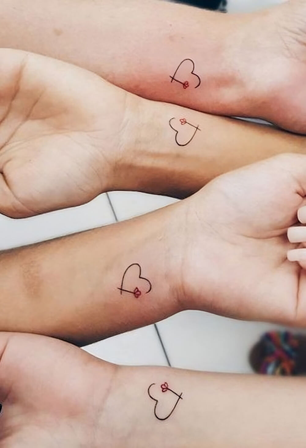 Heart Tattoo Ideas For Friend Group