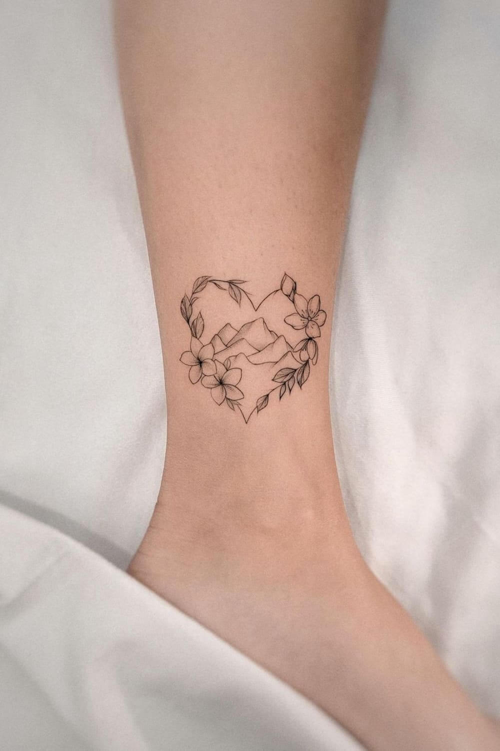 Heart Tattoo Ideas With Flowers
