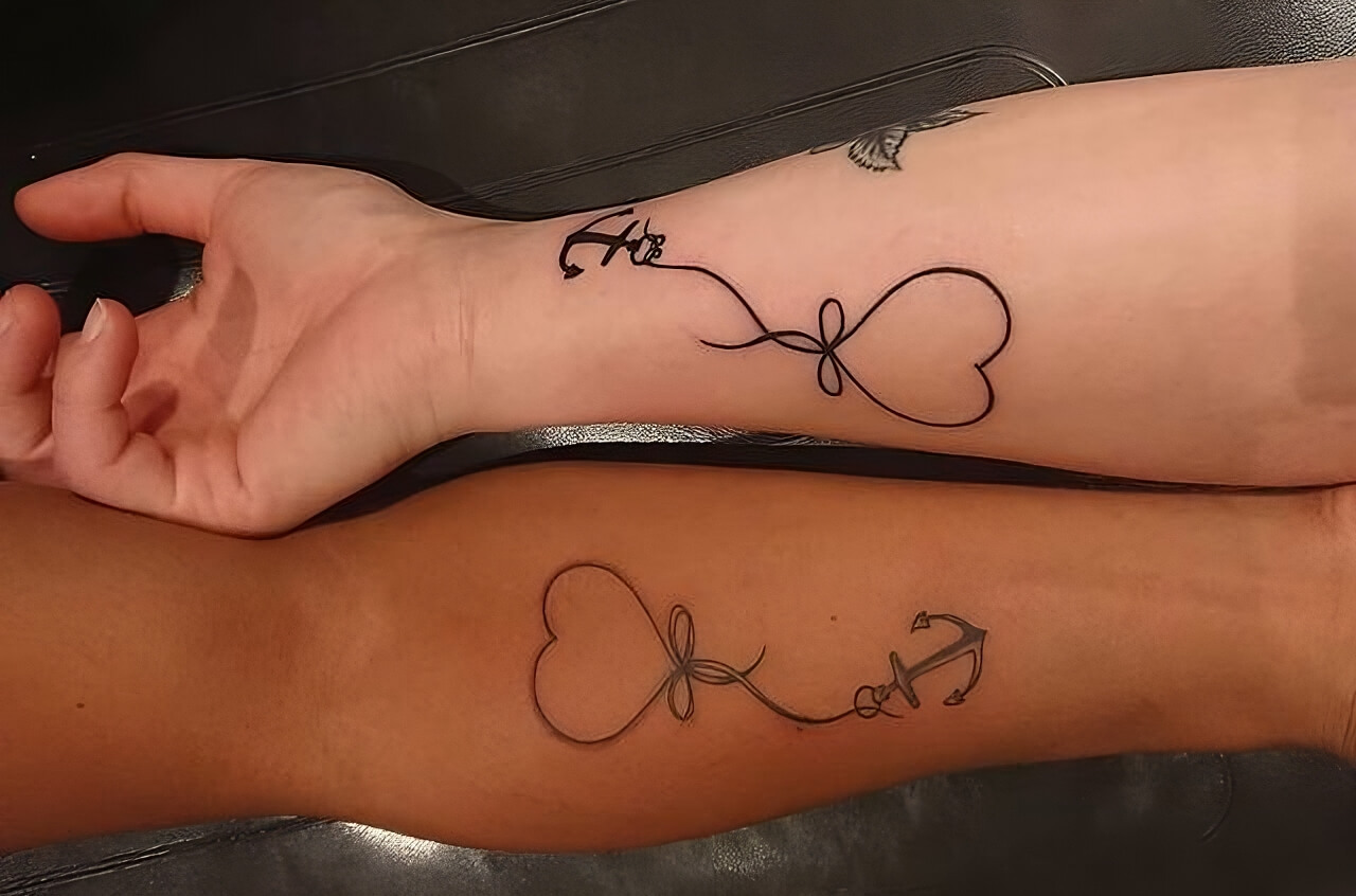 Heart-themed Matching Tattoos For Best Friends