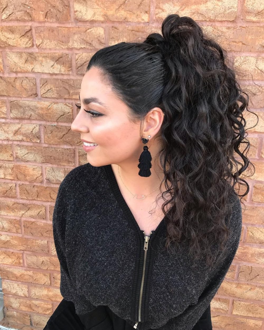 High Curly Ponytail