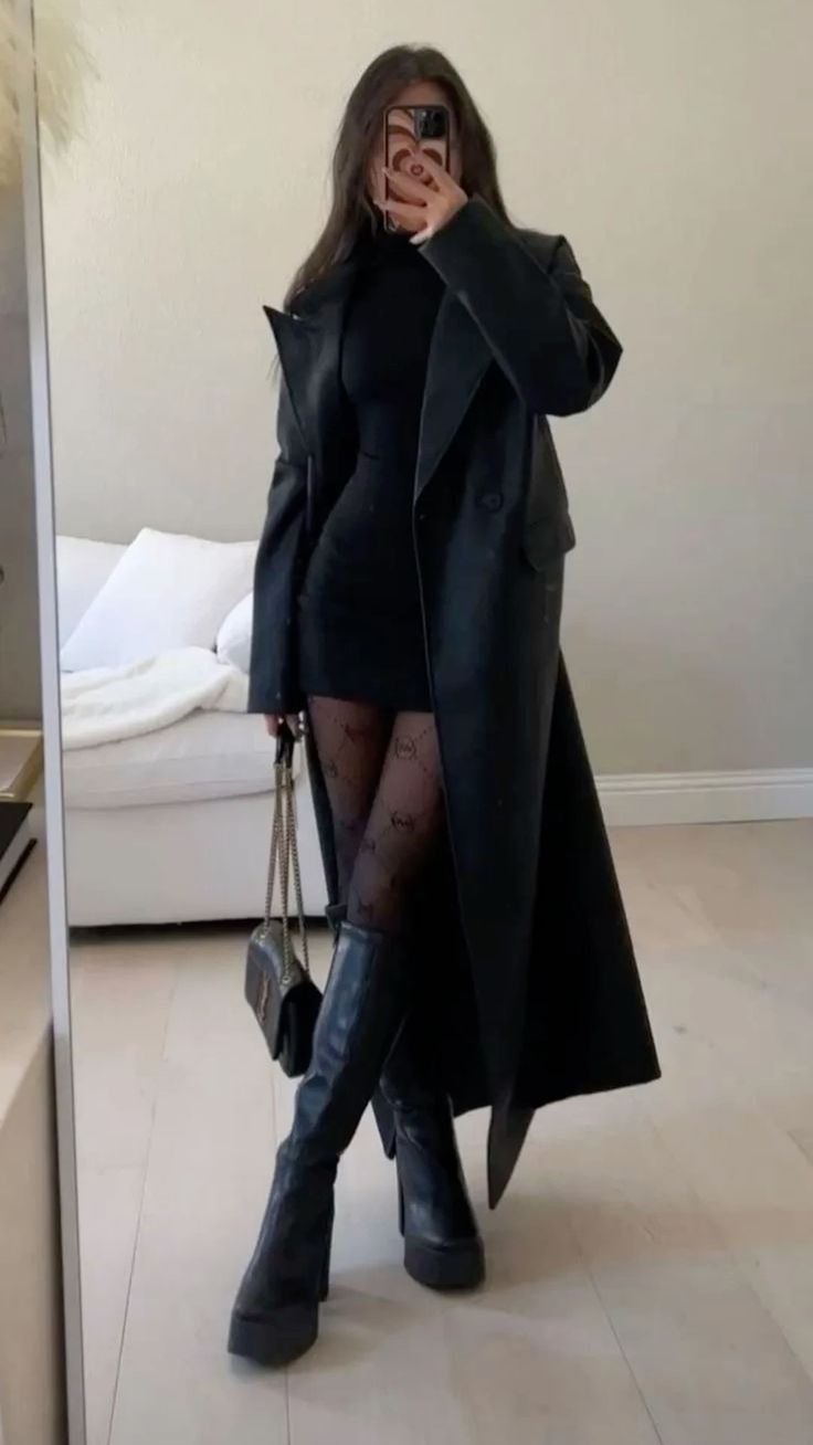 LBD With Long Black Coat