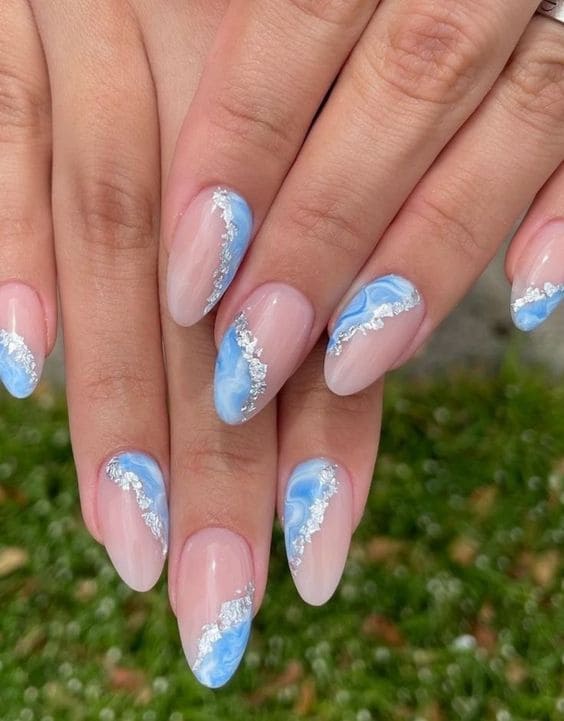 Marbled Blue Nails