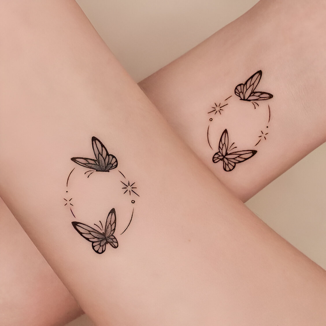 Matching Butterfly Wrist Tattoo