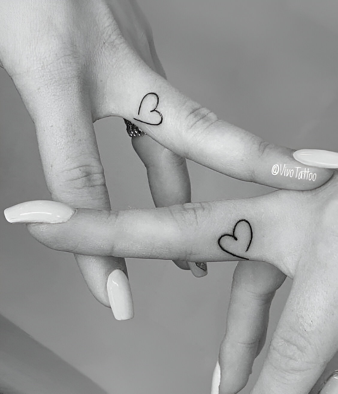 Matching Heart Minimalist Tattoos