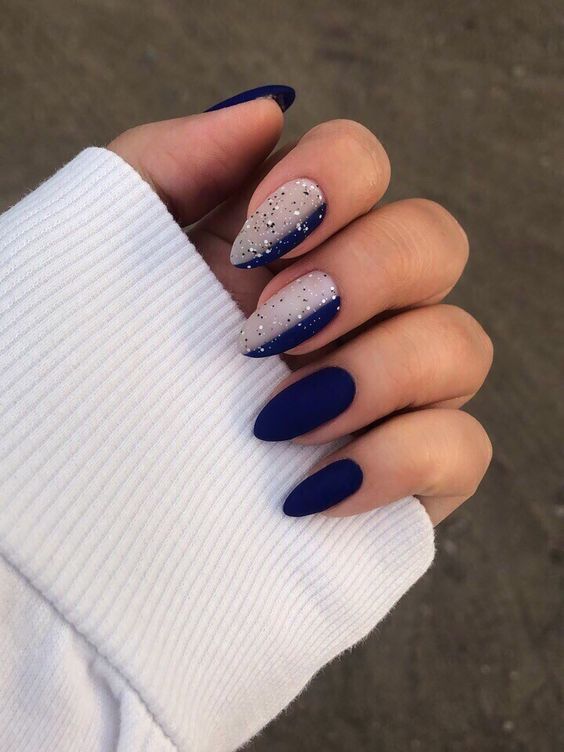 Matte Blue Nails