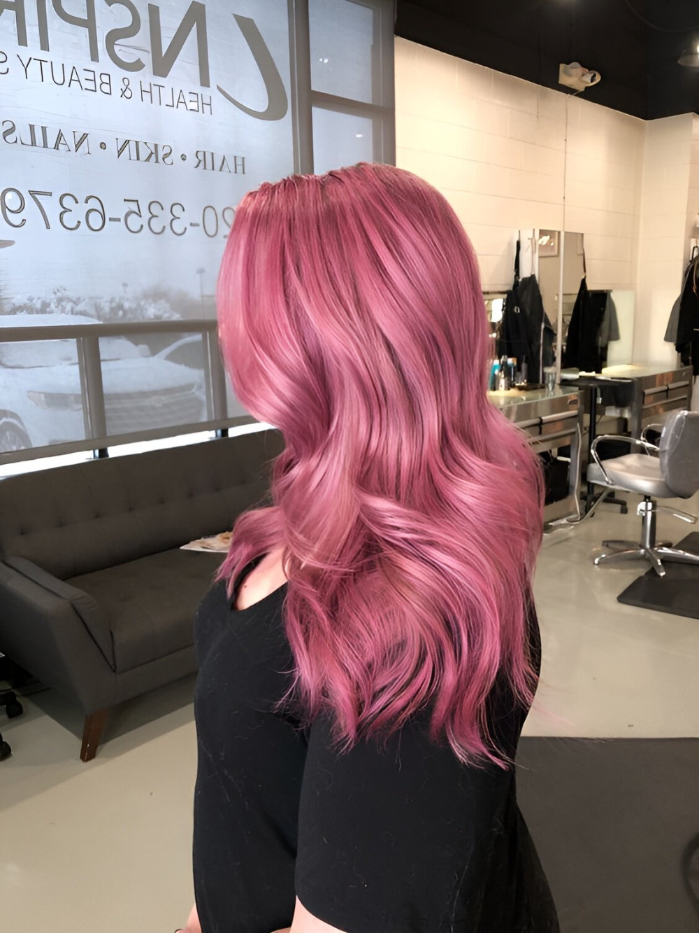 Medium-Length Pink Hair Color Idea