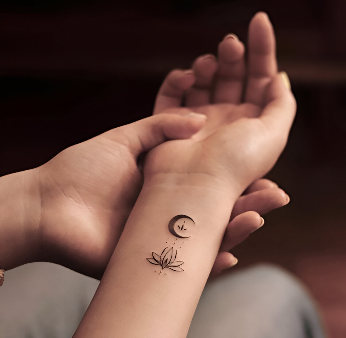 Mini Moon Wrist Tattoo